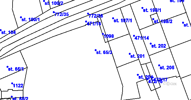 Parcela st. 65/3 v KÚ Chotěšov, Katastrální mapa