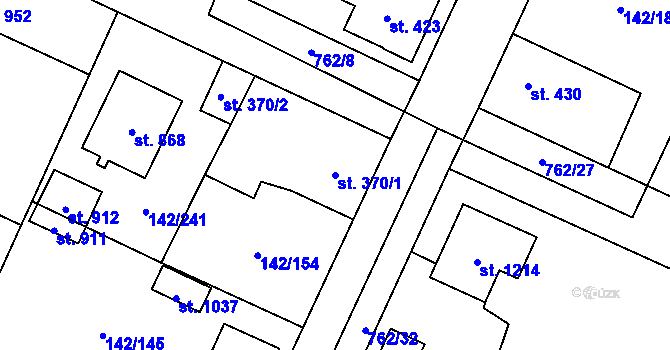 Parcela st. 370/1 v KÚ Chotěšov, Katastrální mapa