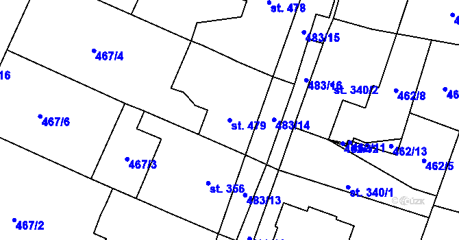 Parcela st. 479 v KÚ Chotěšov, Katastrální mapa