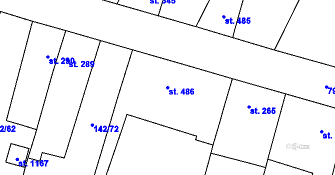Parcela st. 486 v KÚ Chotěšov, Katastrální mapa