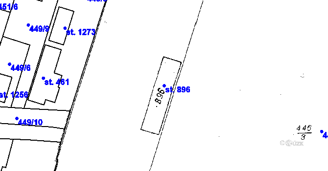 Parcela st. 896 v KÚ Chotěšov, Katastrální mapa