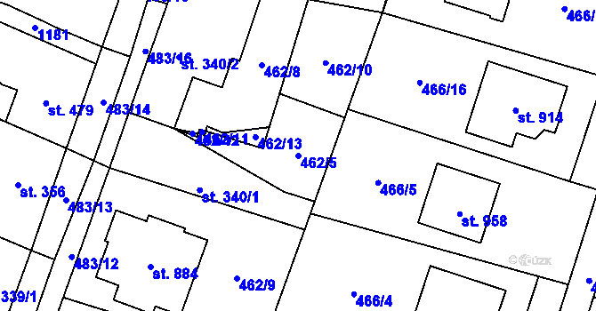 Parcela st. 462/5 v KÚ Chotěšov, Katastrální mapa