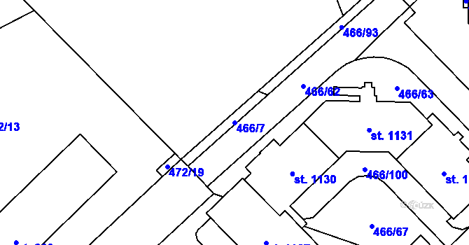Parcela st. 466/7 v KÚ Chotěšov, Katastrální mapa