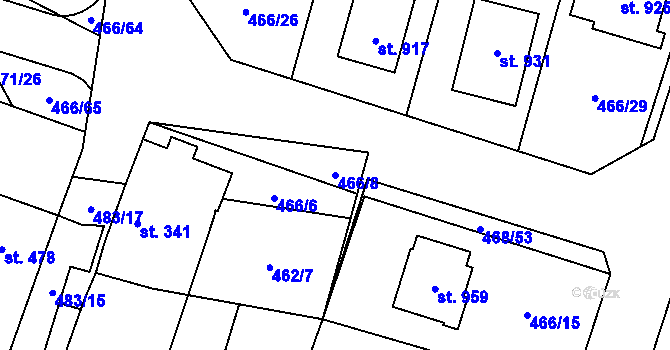 Parcela st. 466/8 v KÚ Chotěšov, Katastrální mapa