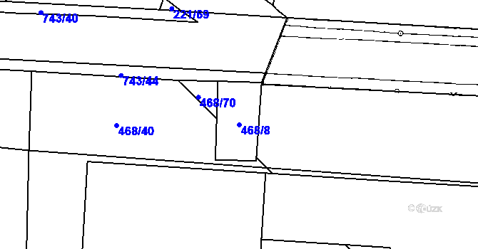 Parcela st. 468/8 v KÚ Chotěšov, Katastrální mapa
