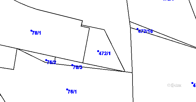 Parcela st. 472/1 v KÚ Chotěšov, Katastrální mapa