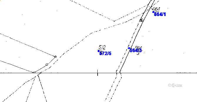 Parcela st. 572/5 v KÚ Chotěšov, Katastrální mapa