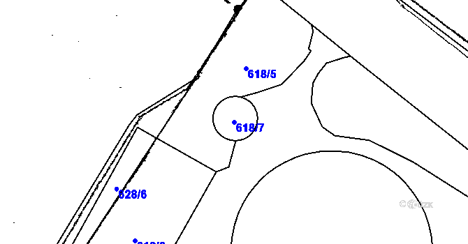 Parcela st. 618/7 v KÚ Chotěšov, Katastrální mapa