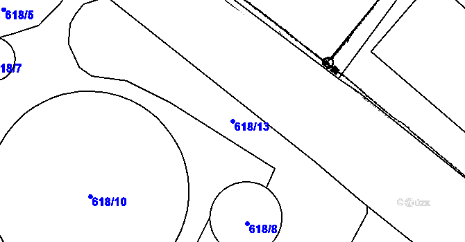 Parcela st. 618/13 v KÚ Chotěšov, Katastrální mapa