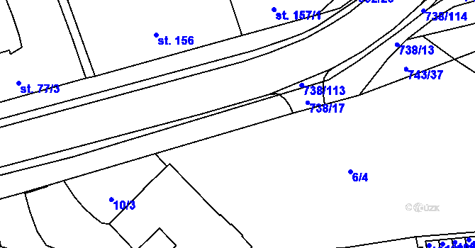 Parcela st. 738/11 v KÚ Chotěšov, Katastrální mapa