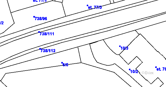 Parcela st. 738/16 v KÚ Chotěšov, Katastrální mapa