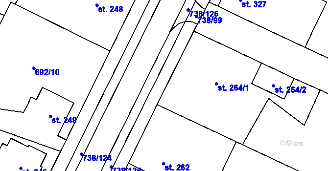 Parcela st. 738/50 v KÚ Chotěšov, Katastrální mapa