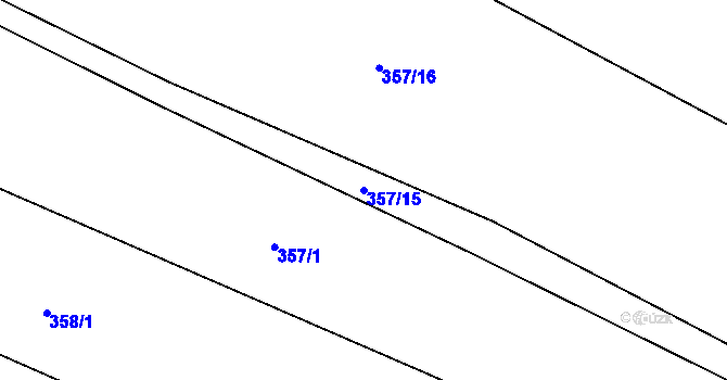 Parcela st. 357/15 v KÚ Losina, Katastrální mapa