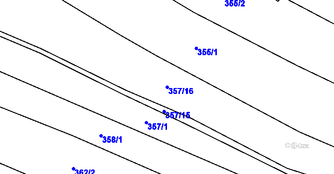 Parcela st. 357/16 v KÚ Losina, Katastrální mapa