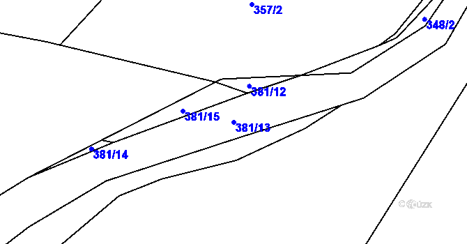 Parcela st. 381/13 v KÚ Losina, Katastrální mapa
