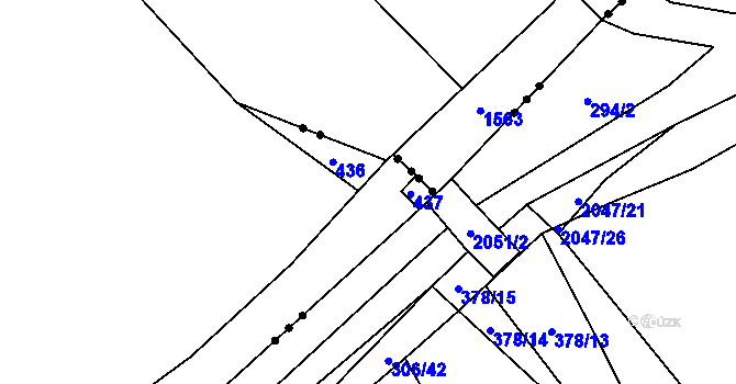 Parcela st. 418/3 v KÚ Losina, Katastrální mapa