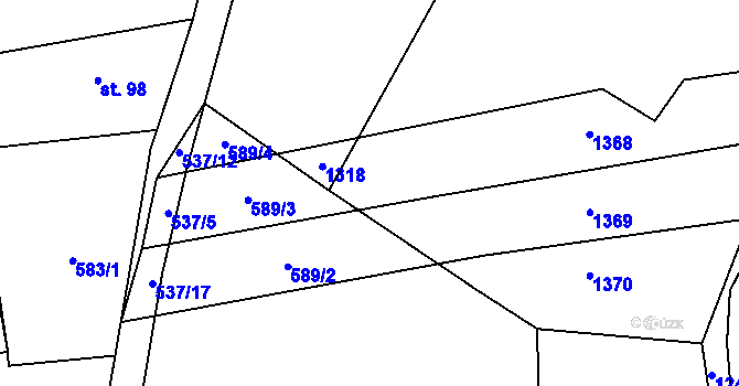 Parcela st. 55/4 v KÚ Mantov, Katastrální mapa