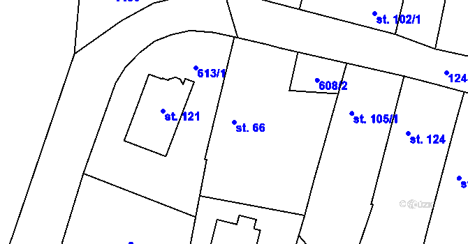 Parcela st. 66 v KÚ Mantov, Katastrální mapa
