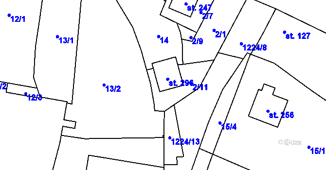 Parcela st. 2/5 v KÚ Mantov, Katastrální mapa