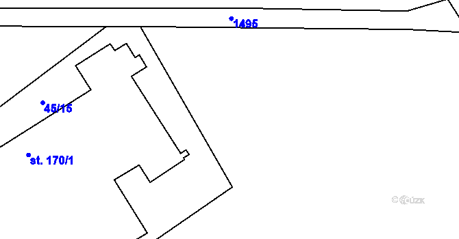 Parcela st. 45/14 v KÚ Mantov, Katastrální mapa
