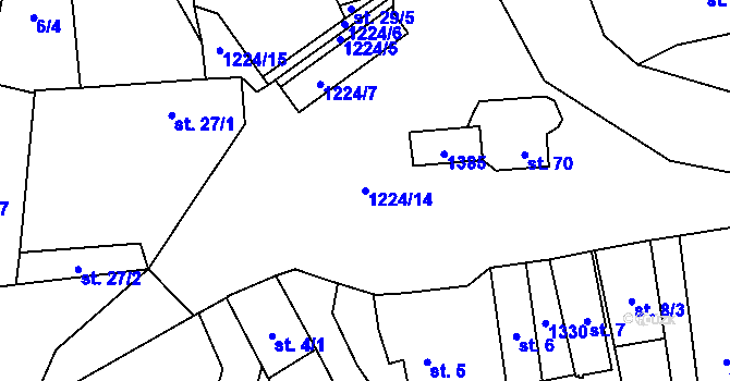 Parcela st. 1224/14 v KÚ Mantov, Katastrální mapa