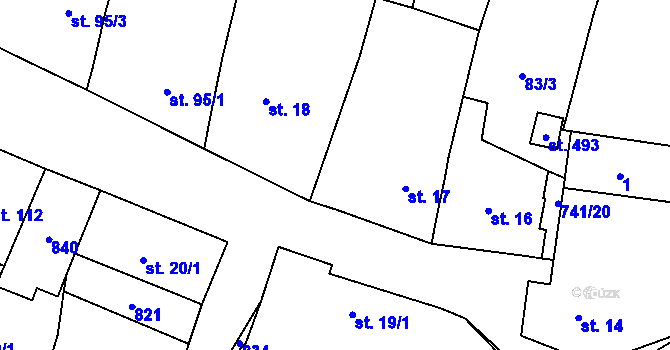Parcela st. 4 v KÚ Chotěšov u Vrbičan, Katastrální mapa