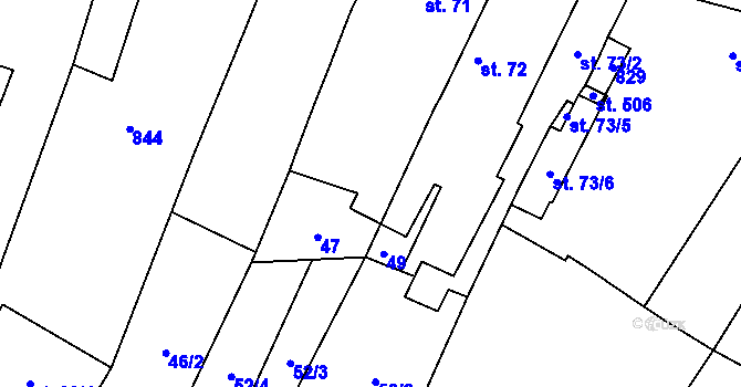 Parcela st. 48 v KÚ Chotěšov u Vrbičan, Katastrální mapa