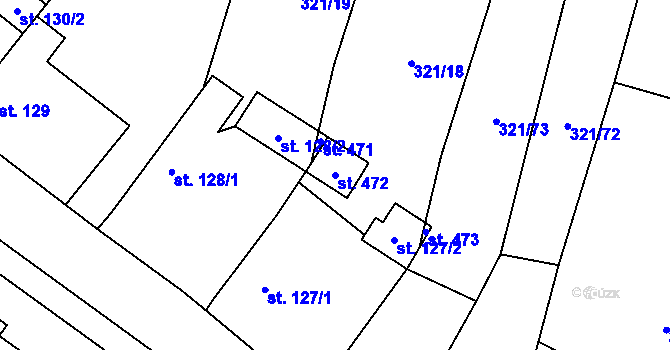 Parcela st. 472 v KÚ Chotěšov u Vrbičan, Katastrální mapa