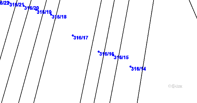 Parcela st. 316/16 v KÚ Chotěšov u Vrbičan, Katastrální mapa