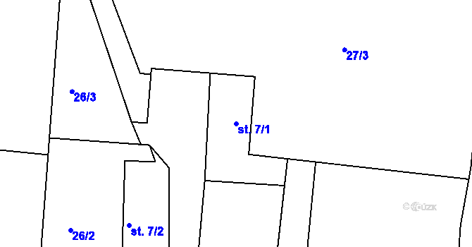 Parcela st. 7/1 v KÚ Chotěvice, Katastrální mapa