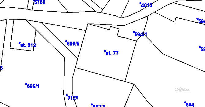 Parcela st. 77 v KÚ Chotěvice, Katastrální mapa