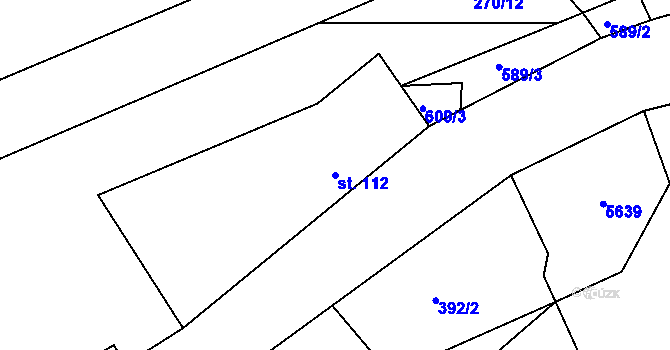 Parcela st. 112 v KÚ Chotěvice, Katastrální mapa
