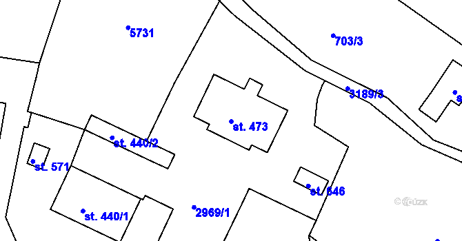 Parcela st. 473 v KÚ Chotěvice, Katastrální mapa