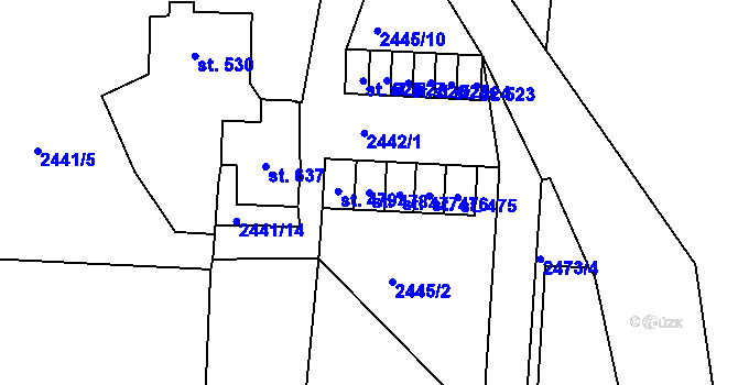 Parcela st. 478 v KÚ Chotěvice, Katastrální mapa