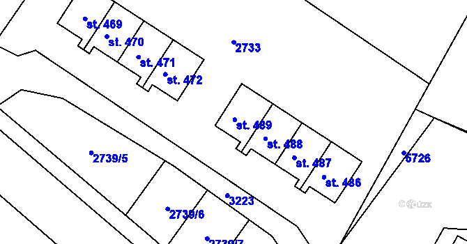 Parcela st. 489 v KÚ Chotěvice, Katastrální mapa