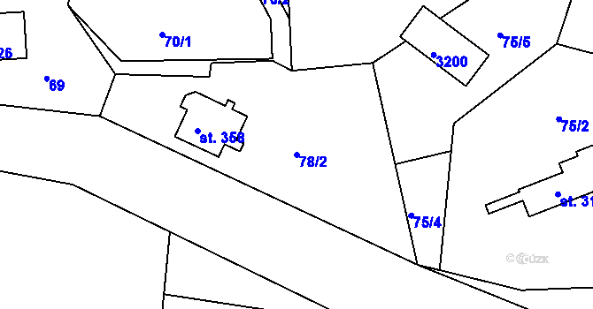 Parcela st. 78/2 v KÚ Chotěvice, Katastrální mapa