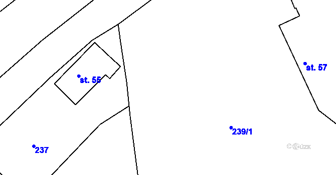 Parcela st. 239/2 v KÚ Chotěvice, Katastrální mapa