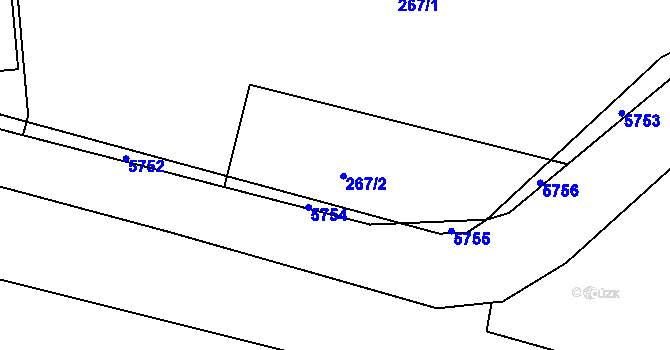 Parcela st. 267/2 v KÚ Chotěvice, Katastrální mapa