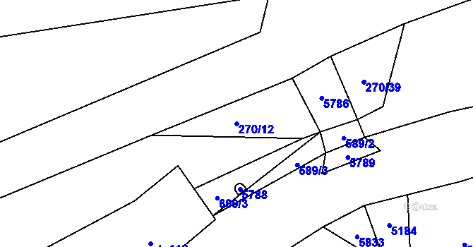 Parcela st. 270/12 v KÚ Chotěvice, Katastrální mapa