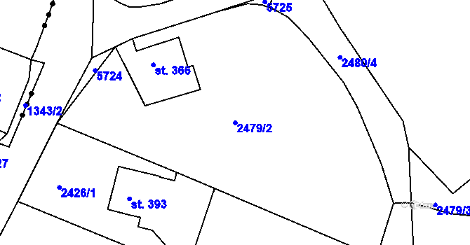 Parcela st. 2479/2 v KÚ Chotěvice, Katastrální mapa