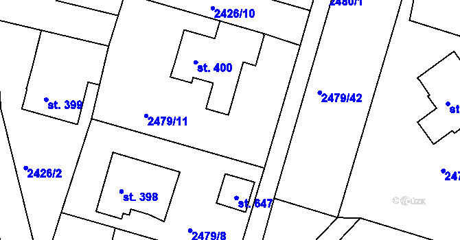 Parcela st. 2479/32 v KÚ Chotěvice, Katastrální mapa