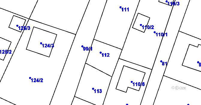 Parcela st. 112 v KÚ Chotíkov, Katastrální mapa