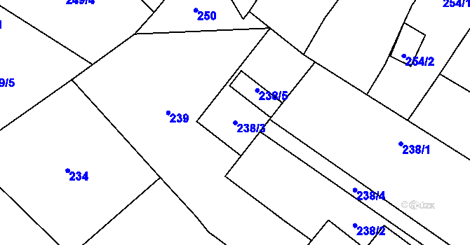 Parcela st. 238/3 v KÚ Chotíkov, Katastrální mapa