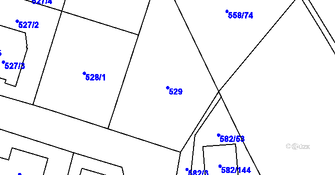 Parcela st. 529 v KÚ Chotíkov, Katastrální mapa
