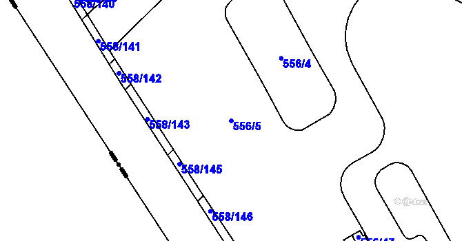 Parcela st. 556/5 v KÚ Chotíkov, Katastrální mapa
