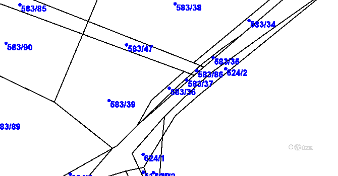 Parcela st. 583/36 v KÚ Chotíkov, Katastrální mapa