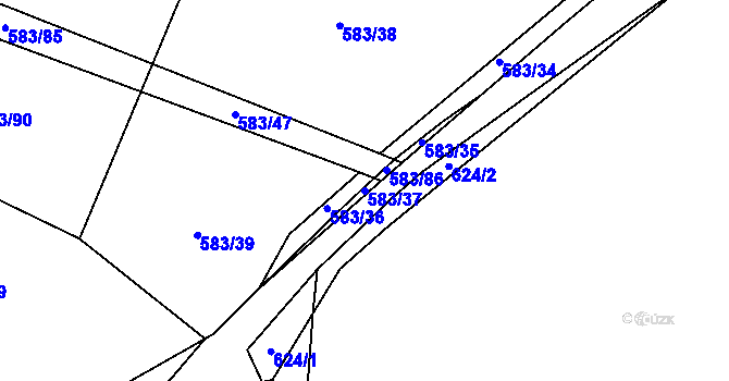 Parcela st. 583/37 v KÚ Chotíkov, Katastrální mapa