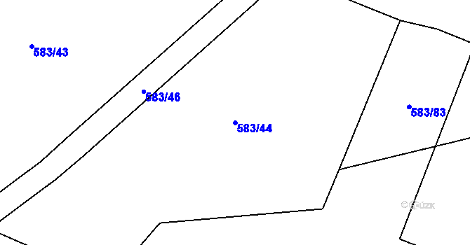 Parcela st. 583/44 v KÚ Chotíkov, Katastrální mapa