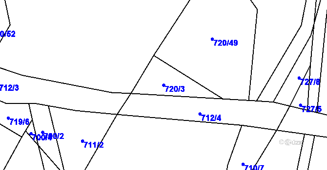 Parcela st. 720/3 v KÚ Chotíkov, Katastrální mapa