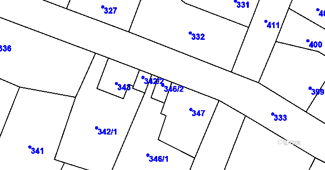 Parcela st. 346/2 v KÚ Chotíkov, Katastrální mapa